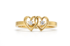 Diamond Gold heart Ring 18 KT  GW-3.69 G   NW-3.68 G   CVD-0.06 CTS  VVS