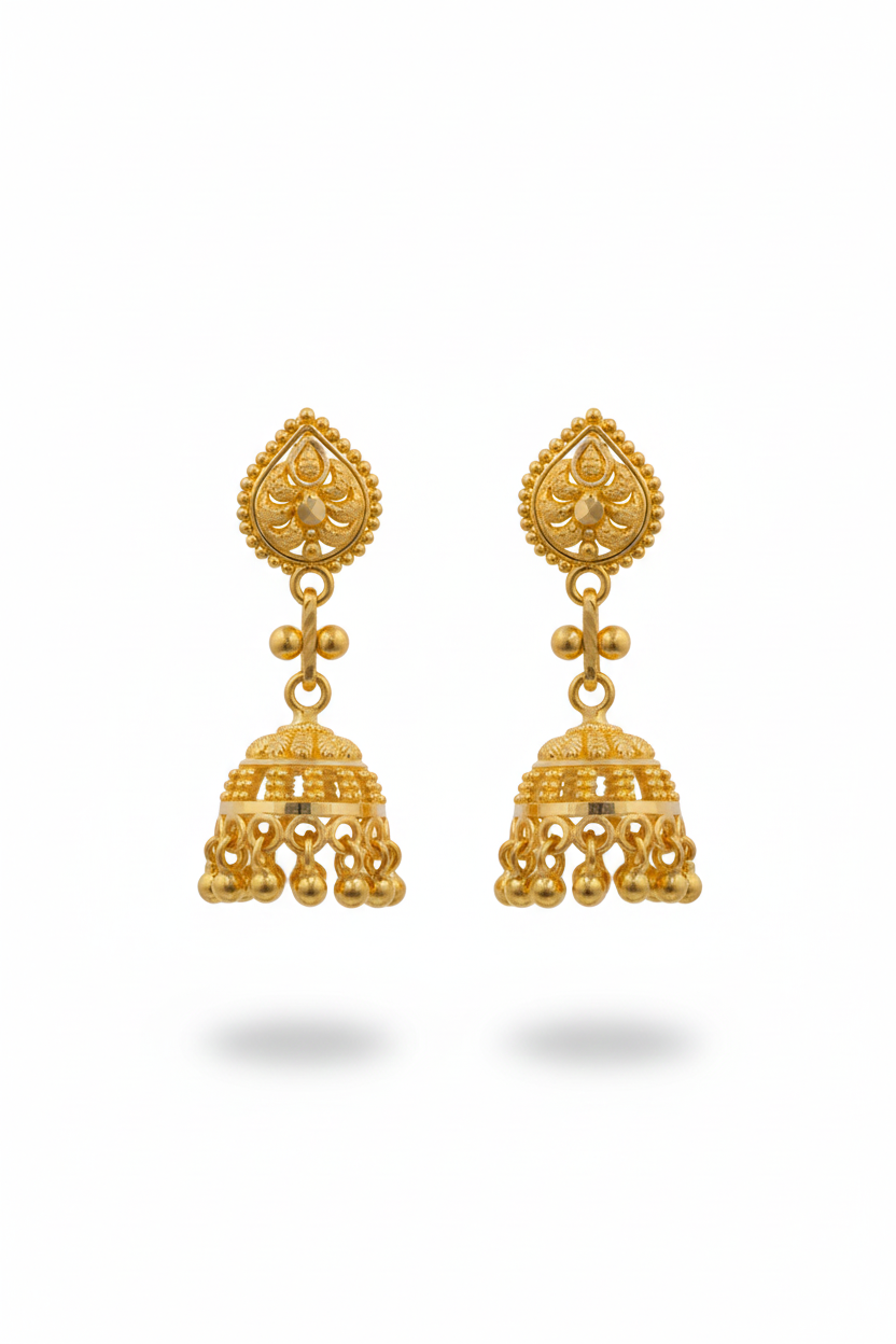 Gold Earrings 22KT 6.8 G