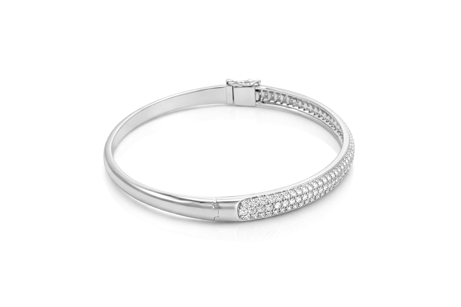 Diamond Bangles  18 KT    GW-13.23 G   NW-12.94 G   CVD-1.47 CTS  VVS