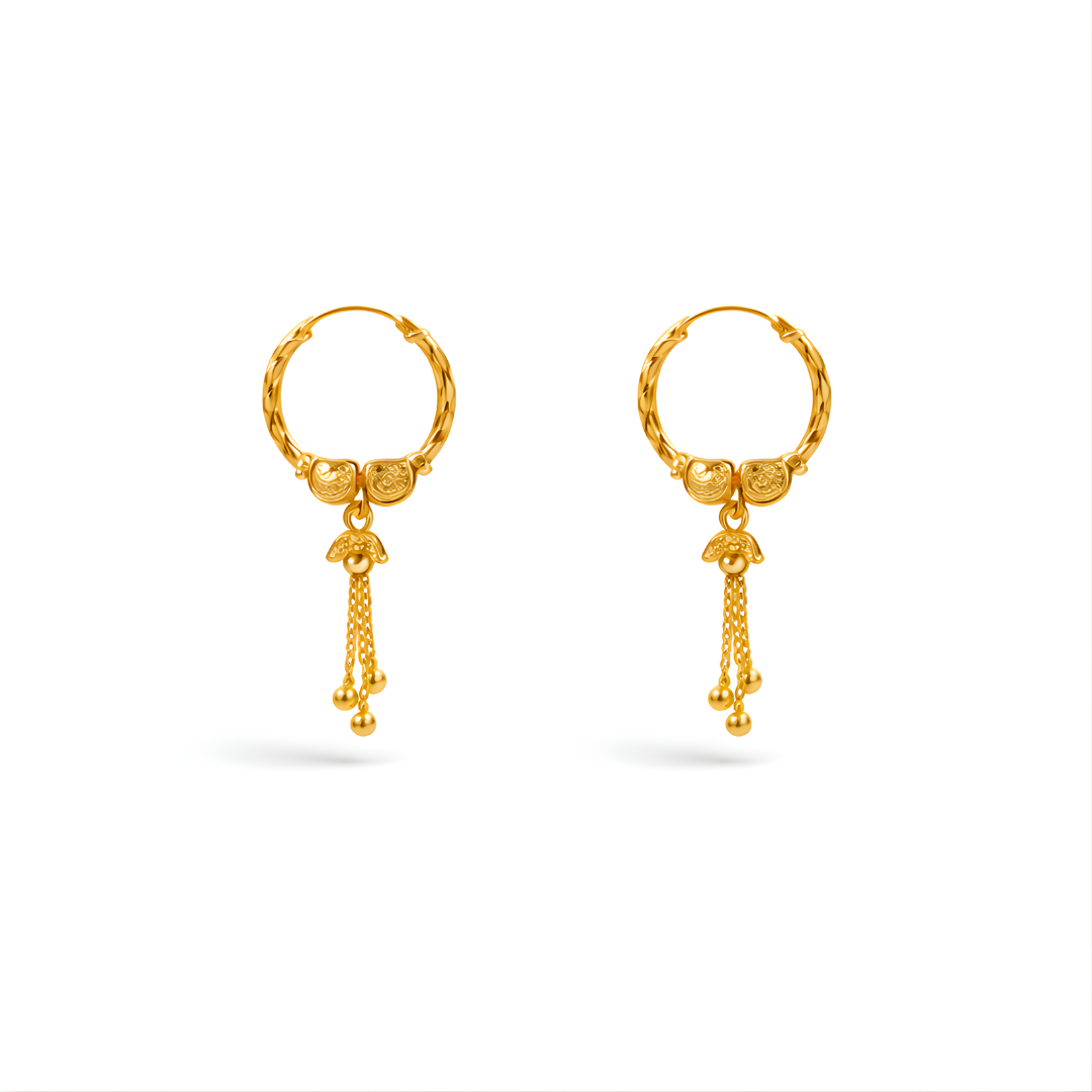 Gold  Earrings  22KT 3.2 G