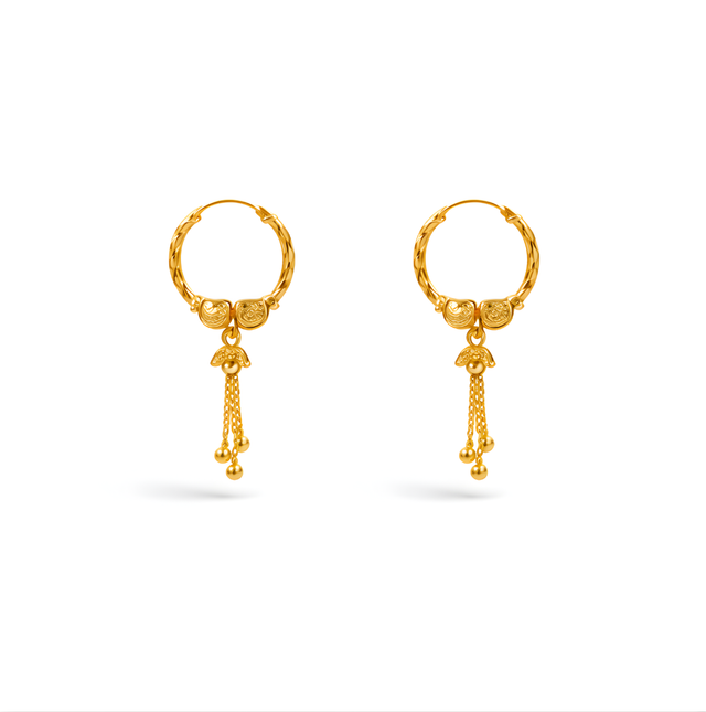 Gold  Earrings  22KT 3.2 G