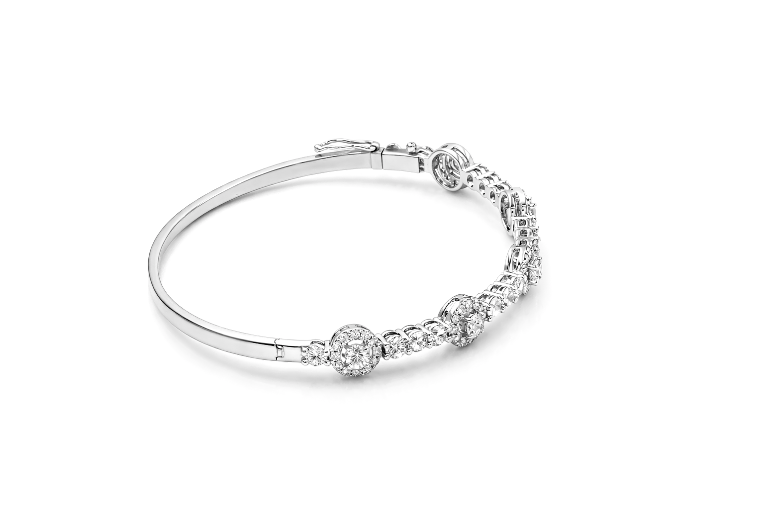 Diamond Bangles  18 KT  GW-10.76 G   NW-10.14 G   CVD-3.1 CTS  VVS