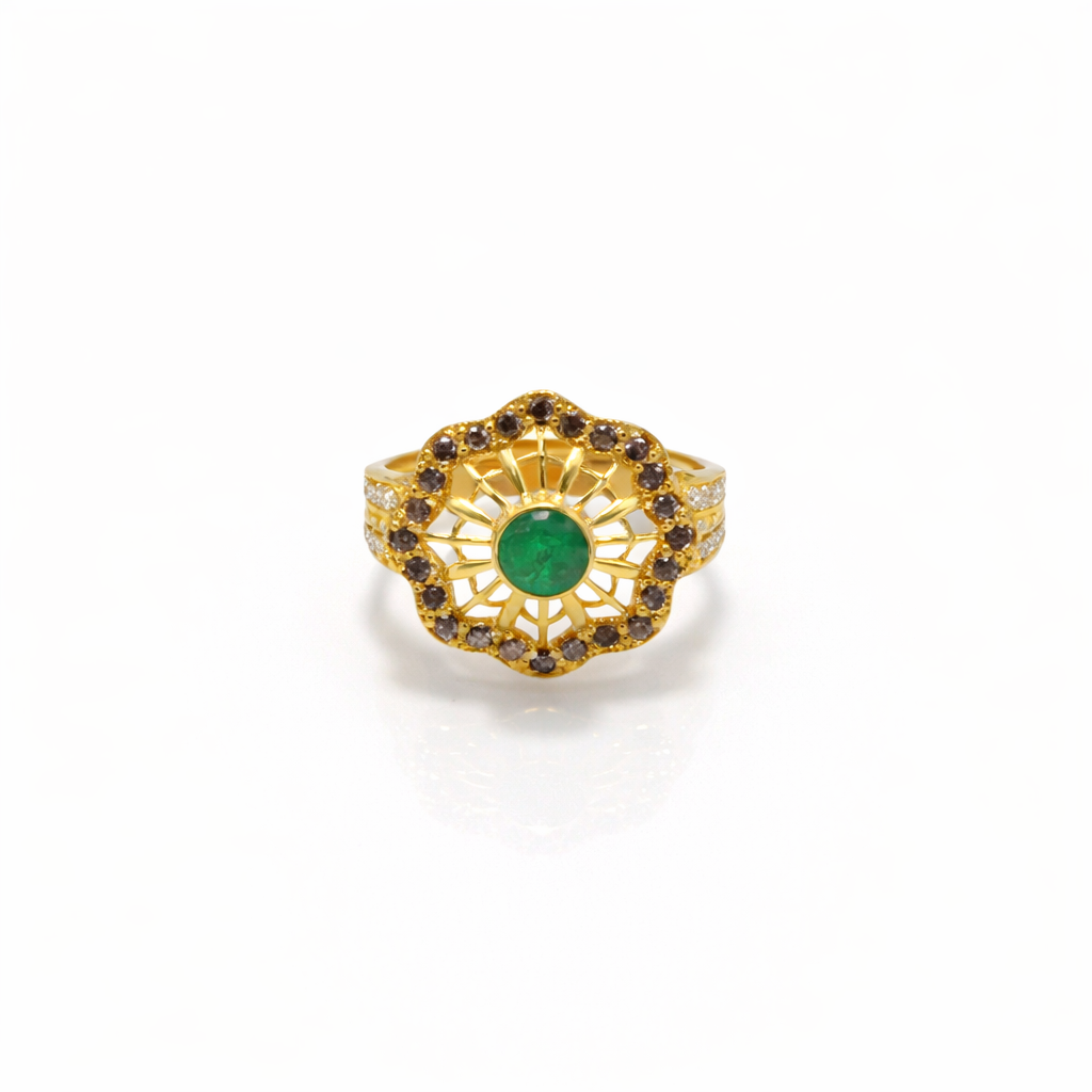 Green Gold Ring  22KT  3.2 G