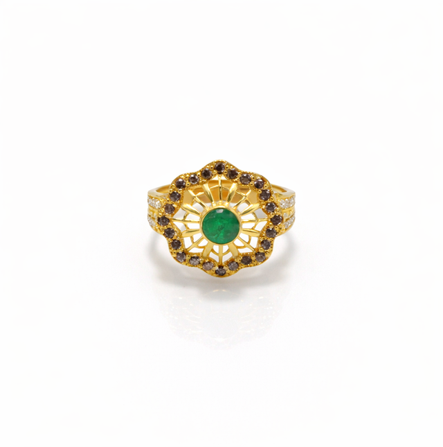 Green Gold Ring  22KT  3.2 G