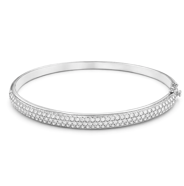 Diamond Bangles  18 KT    GW-13.23 G   NW-12.94 G   CVD-1.47 CTS  VVS