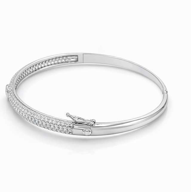 Diamond Bangles 18 KT   GW-11.34 G   NW-10.94 G   CVD-2 CTS  VVS