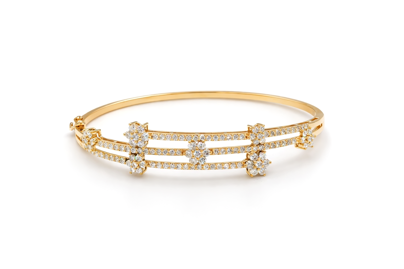Diamond Bangles 18 KT  GW-12.25 G   NW-11.79 G   CVD-2.3 CTS  VVS