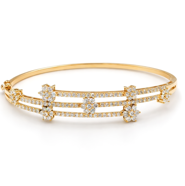 Diamond Bangles 18 KT  GW-12.25 G   NW-11.79 G   CVD-2.3 CTS  VVS