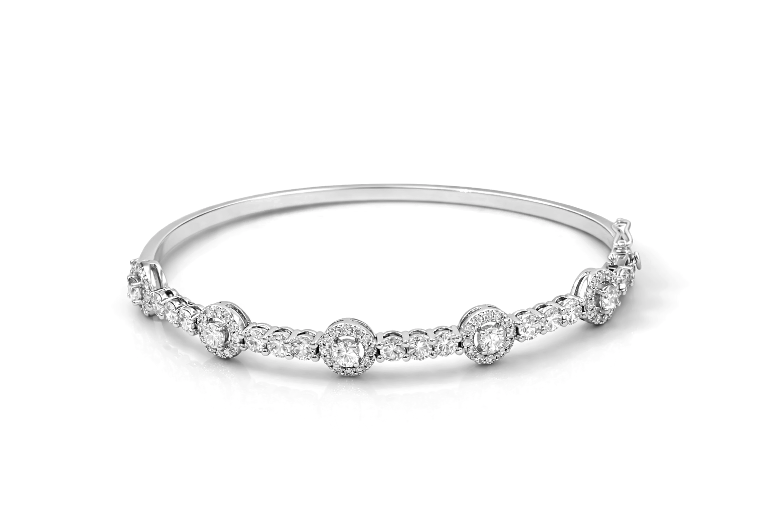 Diamond Bangles  18 KT  GW-10.76 G   NW-10.14 G   CVD-3.1 CTS  VVS