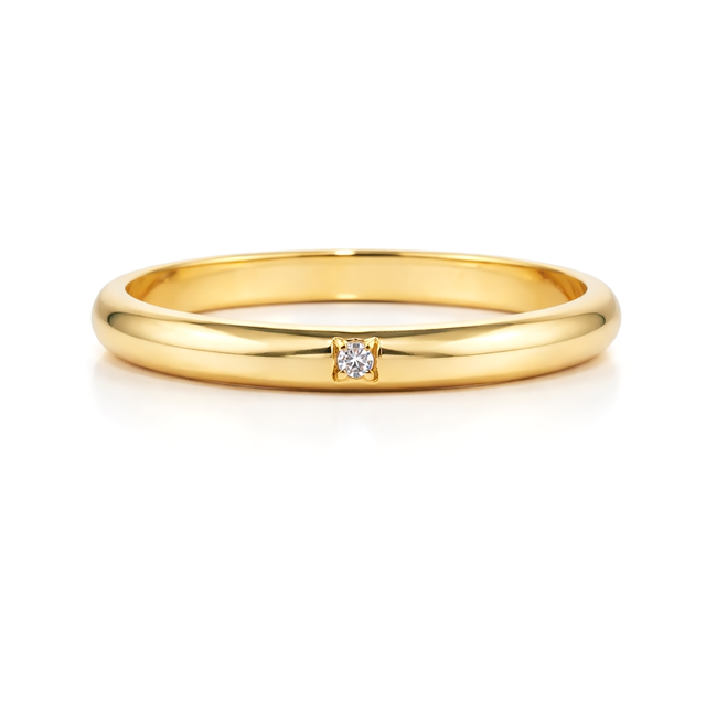 Diamond Gold Ring 18 KT  GW-2.7 G   NW-2.7 G   CVD-0.01 CTS  VVS