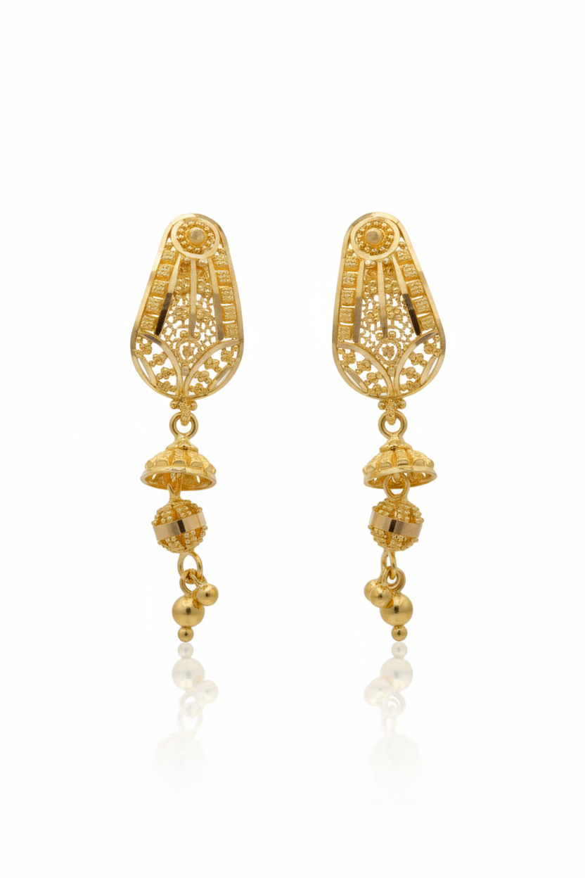 Gold Earrings 22KT 7.4 G