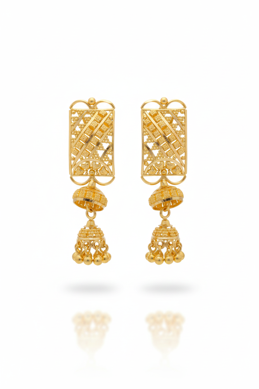 Gold Earrings 22KT 7.6 G