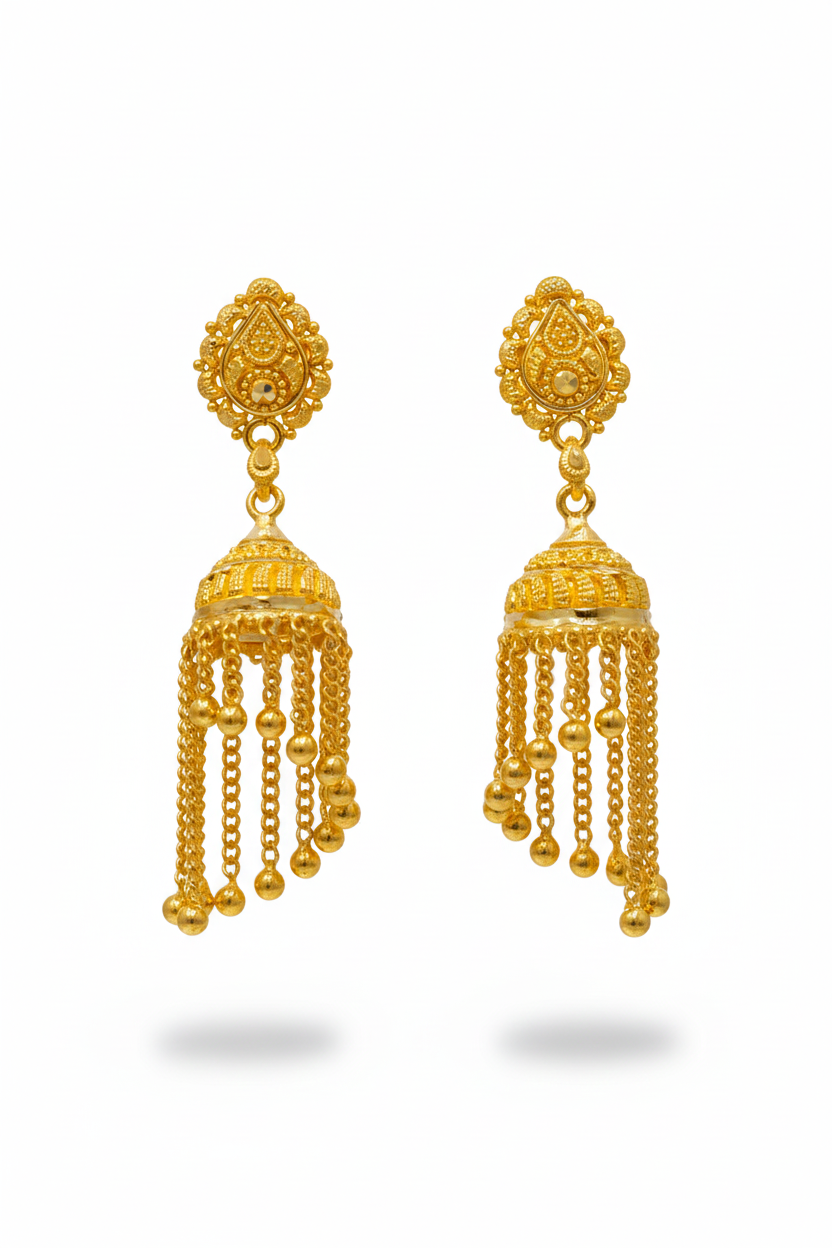 Gold Earrings  22KT 8.6 G