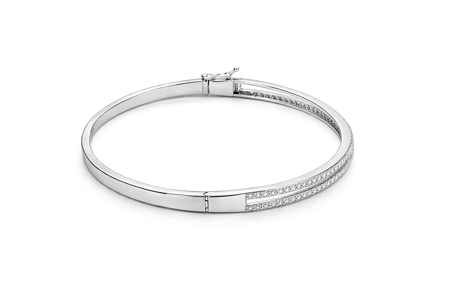 Diamond Bangles 18 KT   GW-11.25 G   NW-11.15 G   CVD-0.48 CTS  VVS