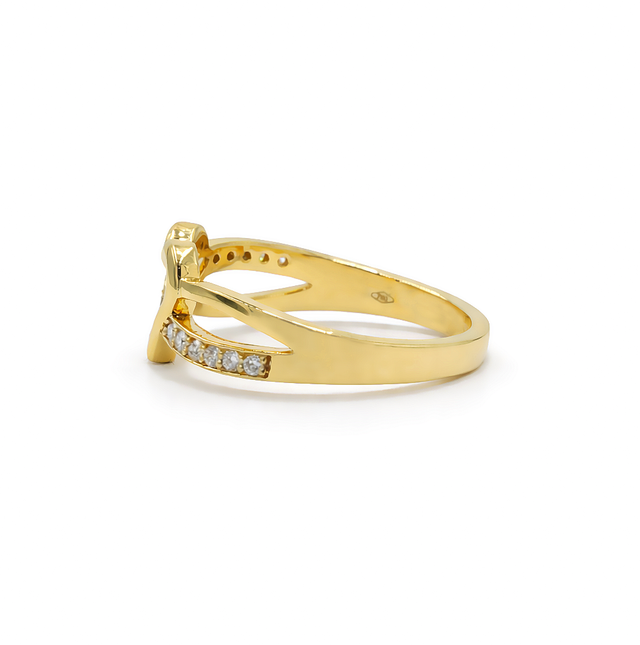 Diamond Gold Ring  18 KT  GW-4.43 G   NW-4.4 G   CVD-0.17 CTS  VVS