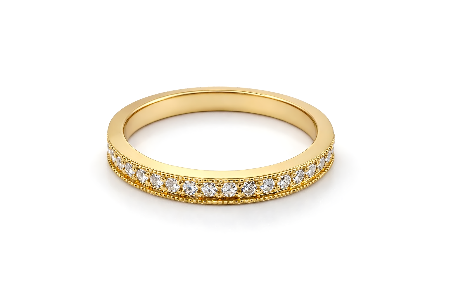 Diamond Gold Ring  18 KT   GW-3.6 G   NW-3.56 G   CVD-0.22 CTS  VVS