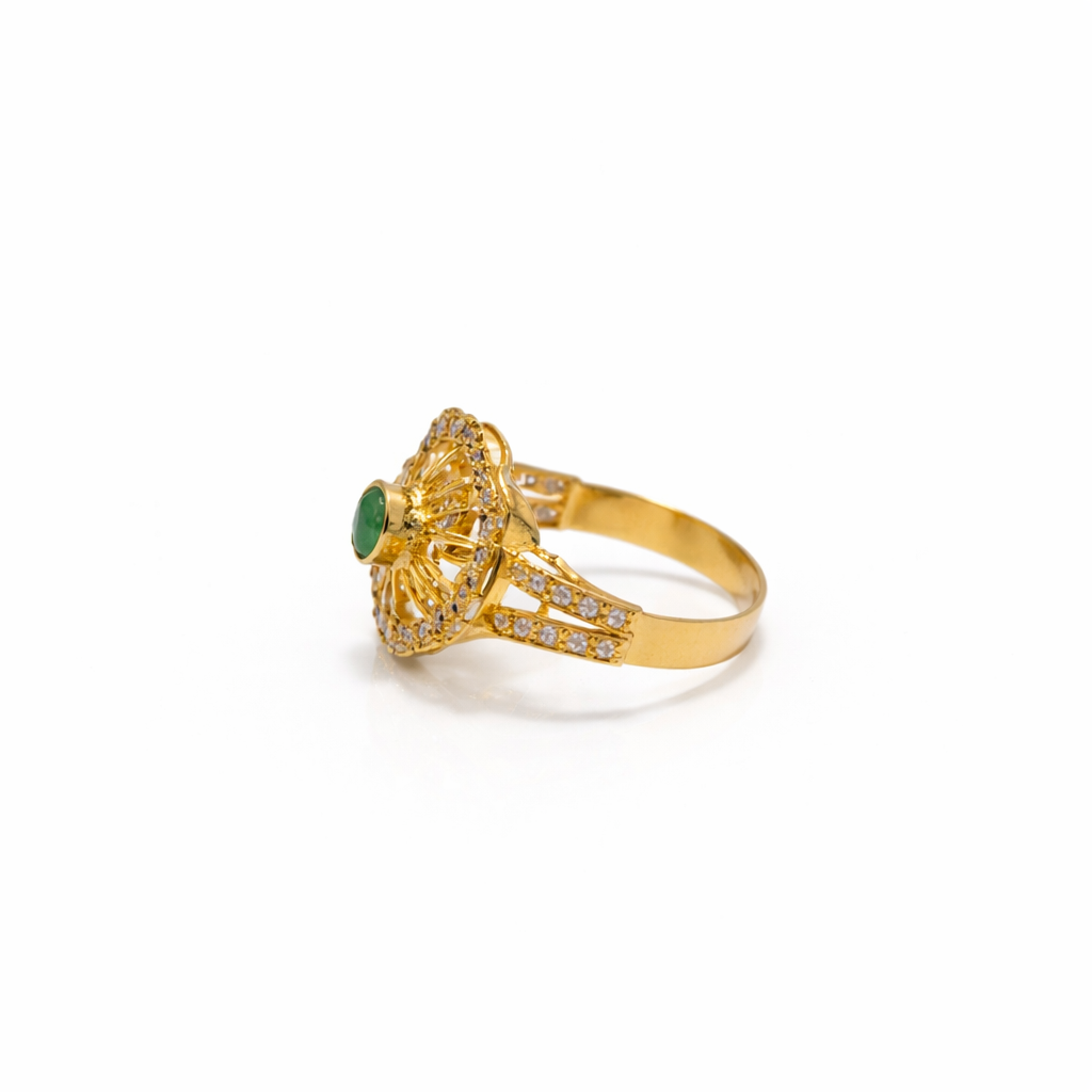 Green Gold Ring  22KT  3.2 G