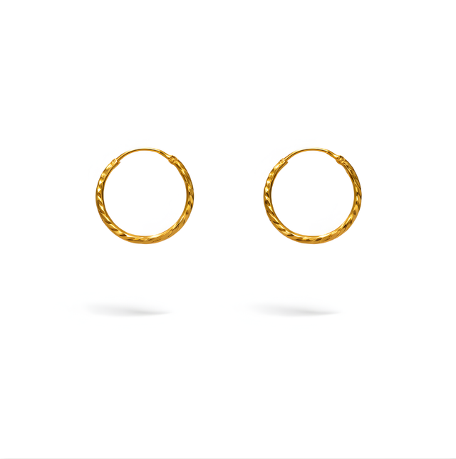Gold Hoop Earrings 22KT 1.4 G