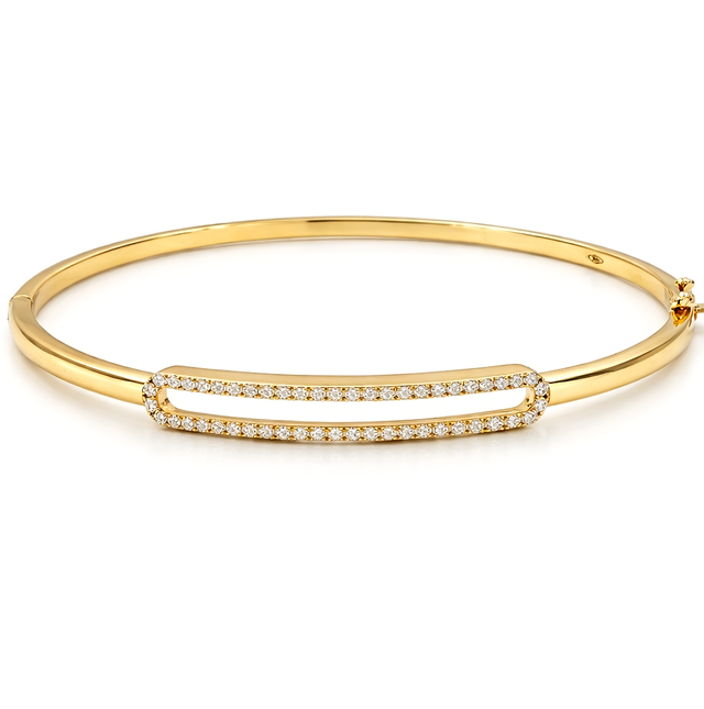 Diamond Bangles 18 KT  GW-11.37 G   NW-11.27 G   CVD-0.49 CTS   VVS