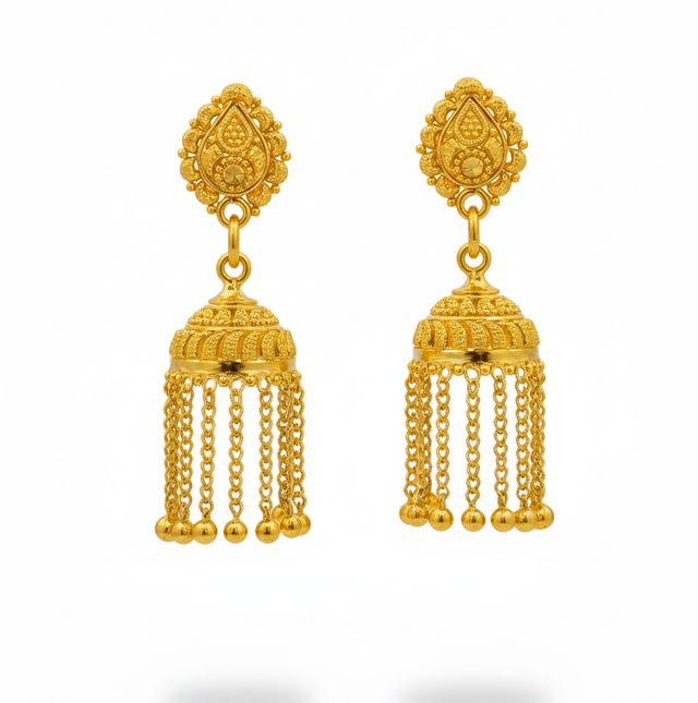 Gold Earrings  22KT 8.6 G