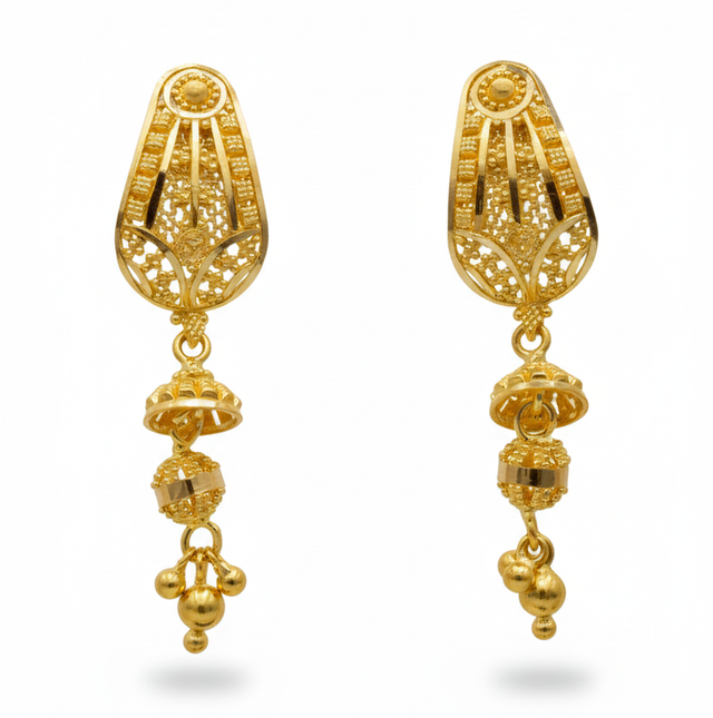 Gold Earrings 22KT  7.4 G