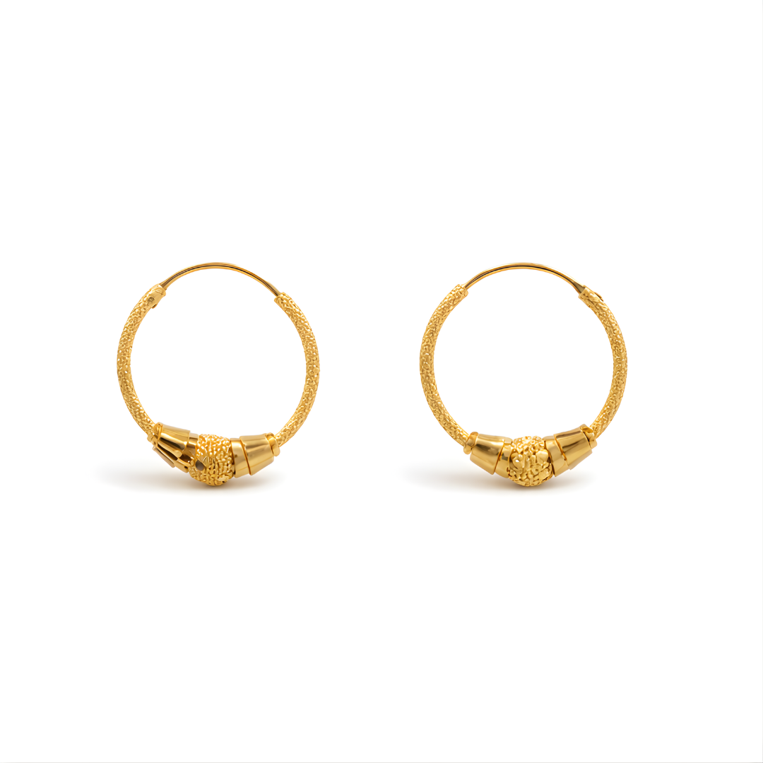 Gold Hoop Earrings 22 KT 3.6 G