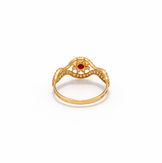 Gold Red Ring 22KT 1.5 G